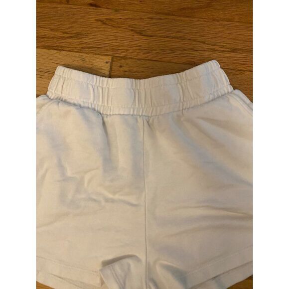 Zara, women's white elastic waist basic short cotton shorts size small - Picture 3 of 8